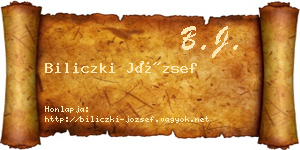 Biliczki József névjegykártya